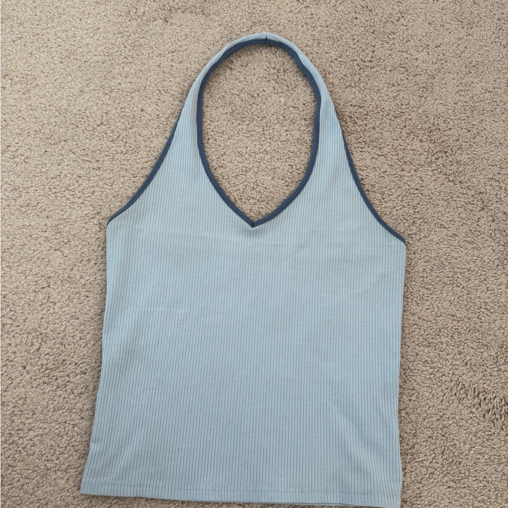 American Eagle Outfitters Light Blue Ribbed Tank Top
